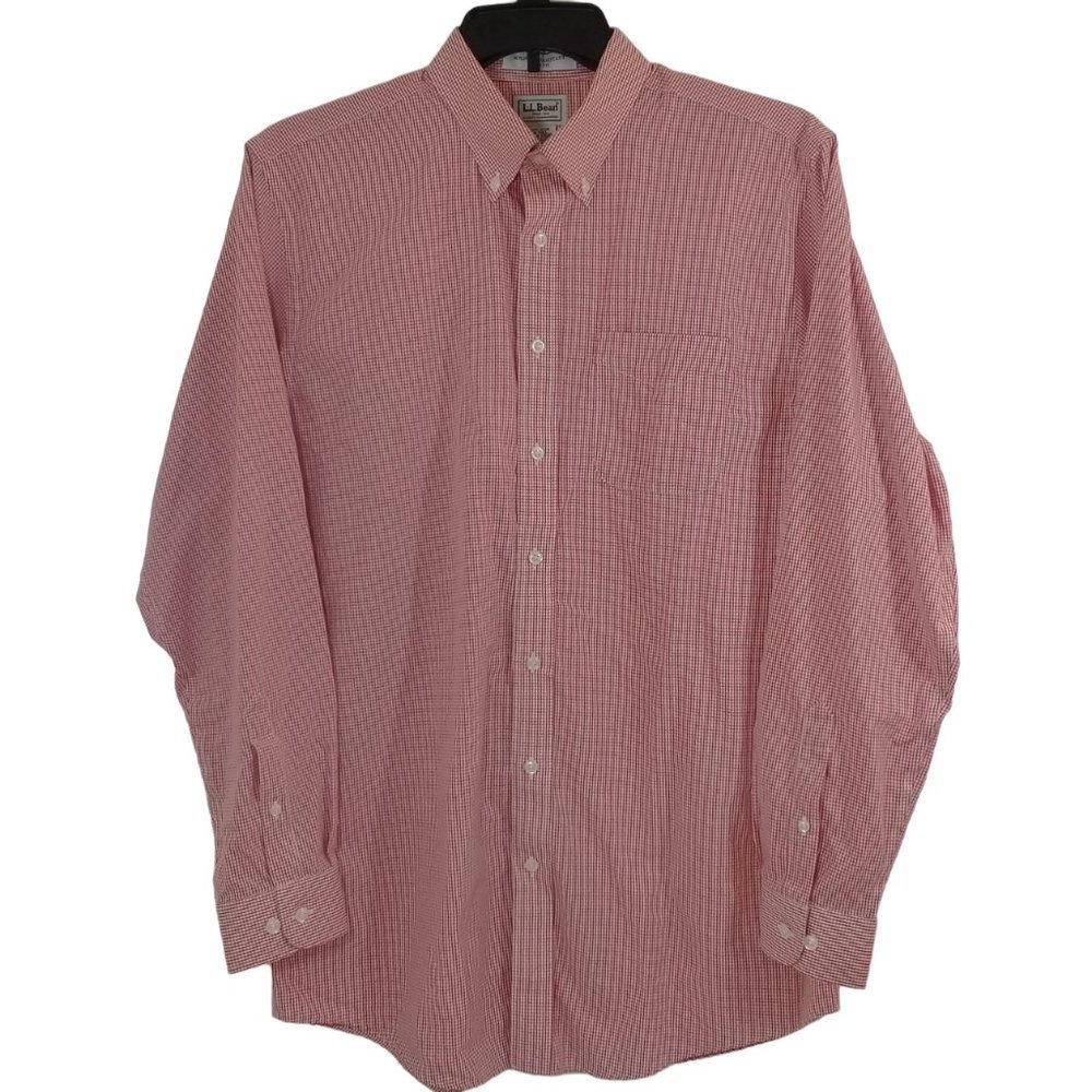 L.L. Bean Men's Check-Patterned Button-Down Long … - image 2
